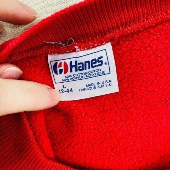 Vintage Hanes Santa Sleigh Dog Christmas Sweatshirt Womens Large - Picture 6 of 7